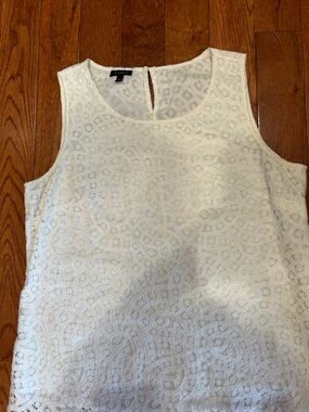 Faded Glory White Lace Overlay Sleeveless Camisole